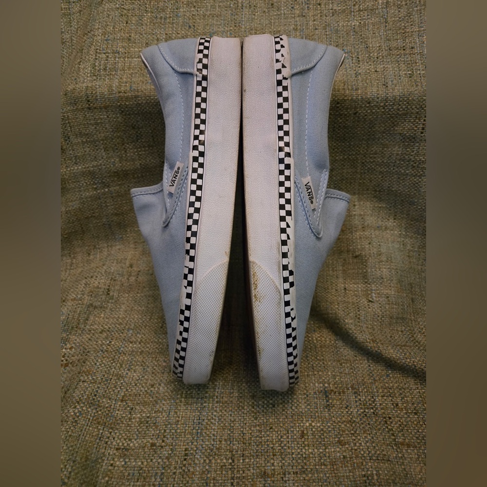 Vans Classic Slip-On Sneaker US Women’s Size 8 Blue with Checkerboard Trim